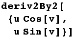 deriv2By2[{u Cos[v], u Sin[v]}]