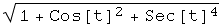 (1 + Cos[t]^2 + Sec[t]^4)^(1/2)