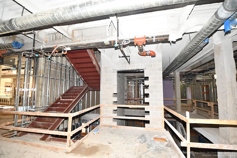 Rio Grande Campus historic renovations - elevator and stairs