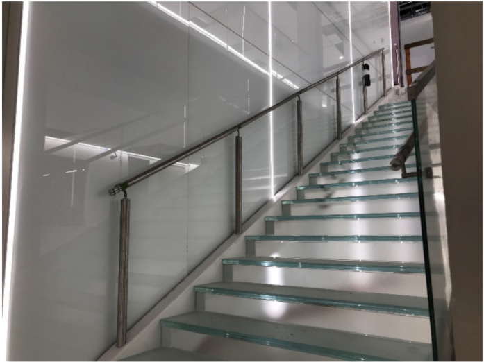 Rio Grande Campus Glass Stair Treads and Handrails