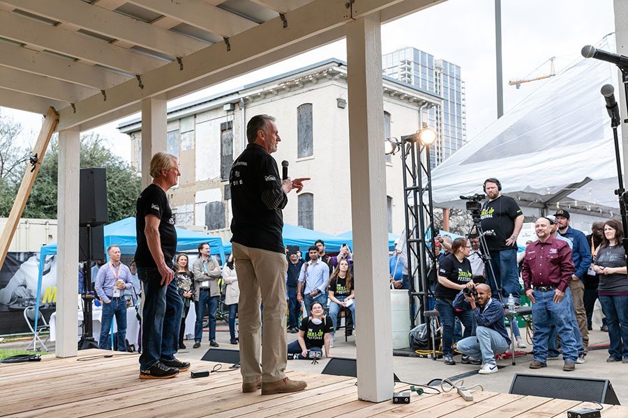 ACC President/CEO Dr. Richard Rhodes and Roy Spence give a speech at the skill-up event during SXSW 2019.