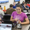 Female student in Texas A&M-Chevron Engineering Academy at Austin Community College class